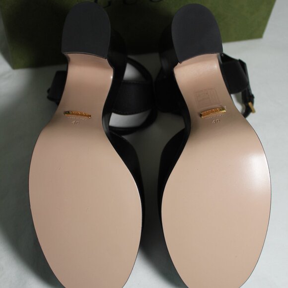 NWB Gucci Ankle Strap Interlocking GG Platform Sandals Heels Cut Out 40 730022 - Picture 5 of 6